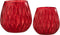 J-Line kaarshouder Motieven - glas - rood - large - 2 stuks