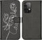 iMoshion Hoesje Geschikt voor Samsung Galaxy A52 (4G) / A52s / A52 (5G) Hoesje Met Pasjeshouder - iMoshion Design Softcase Bookcase - Meerkleurig / Woman Flower Black
