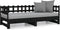 vidaXL - Slaapbank - uitschuifbaar - massief - grenenhout - zwart - 2x(90x200) - cm