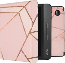 imoshion E-reader Hoesje - Geschikt voor Kobo Libra H2O - Design Slim Hard Case Sleepcover Bookcase met stand - Pink Graphic