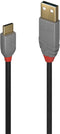 Lindy 36886 - USB 2.0 kabel - USB-A naar USB-C - 1 m - Zwart
