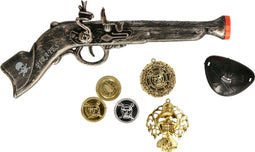 Atosa Piraten pistool en ooglapje en munten - verkleed speelgoed - Volwassenen/kinderen - kunststof