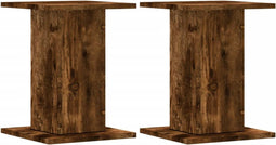 vidaXL - Speakerstandaards - 2 - st - 30x30x40 - cm - bewerkt - hout - gerookt - eiken