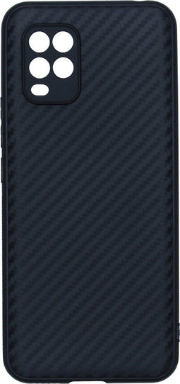 Hoesje Siliconen Geschikt voor Xiaomi Mi 10 Lite - Carbon Softcase Backcover - Zwart