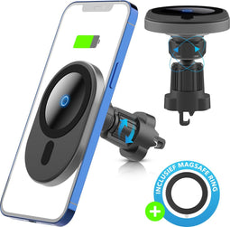 MW® MagSafe Autohouder - Telefoonhouder Auto - 15W Draadloos Snelladen - Zwart