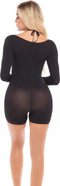 Pink Lipstick Lingerie Bodysuit KNOCKOUT 2PC PLAYSUIT SET, ONE SIZE Zwart