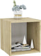 vidaXL - Tv-meubelen - 4 - st - 37x35x37 - cm - bewerkt - hout - wit - sonoma - eikenkleur