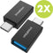 imoshion Adapter - 2-pack USB C (Male) naar USB A (Female) Adapter / Converter - USB 3.1 - 5 GBps - USB C naar USB A Hub