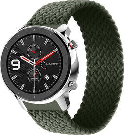 iMoshion Bandje Geschikt voor Amazfit GTR - iMoshion Gevlochten nylon bandje - Donkergroen