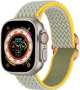 imoshion Bandje Geschikt voor Apple Watch Bandje Series 1-10 / SE / Ultra (2) - 42/44/45/46/49 mm - imoshion Elastisch nylon band - Groen