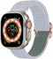 imoshion Bandje Geschikt voor Apple Watch Bandje Series 1-10 / SE / Ultra (2) - 42/44/45/46/49 mm - imoshion Elastisch nylon band - Lichtgrijs