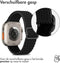 imoshion Bandje Geschikt voor Apple Watch Bandje Series 1-10 / SE / Ultra (2) - 42/44/45/46/49 mm - imoshion Elastisch nylon band - Zwart