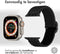 imoshion Bandje Geschikt voor Apple Watch Bandje Series 1-10 / SE / Ultra (2) - 42/44/45/46/49 mm - imoshion Elastisch nylon band - Zwart