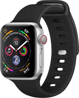 iMoshion Bandje Geschikt voor Apple Watch Bandje Series 1 / 2 / 3 / 4 / 5 / 6 / 7 / 8 / 9 / SE - 38 / 40 / 41 mm - iMoshion Siliconen band - Zwart