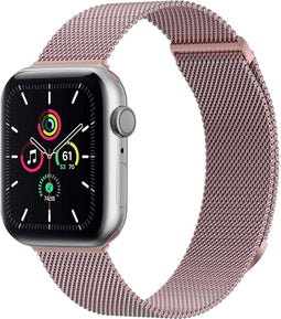 imoshion Bandje Geschikt voor Apple Watch Bandje Series 1 / 2 / 3 / 4 / 5 / 6 / 7 / 8 / 9 / SE - 38 / 40 / 41 mm / Series 10 - 42 mm Maat M - imoshion Milanees magnetische band - Roze