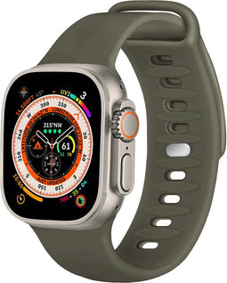 iMoshion Bandje Geschikt voor Apple Watch Bandje Series 1 / 2 / 3 / 4 / 5 / 6 / 7 / 8 / 9 / SE / Ultra (2) - 42 / 44 / 45 / 49 mm - iMoshion Siliconen band - Groen