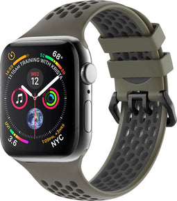 iMoshion Bandje Geschikt voor Apple Watch Bandje Series 1 / 2 / 3 / 4 / 5 / 6 / 7 / 8 / 9 / SE - 38 / 40 / 41 mm - iMoshion Sport band buckle - Groen