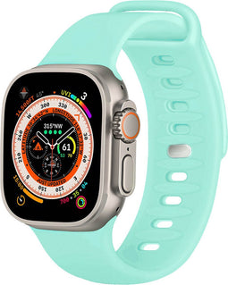 iMoshion Bandje Geschikt voor Apple Watch Bandje Series 1 / 2 / 3 / 4 / 5 / 6 / 7 / 8 / 9 / SE / Ultra (2) - 42 / 44 / 45 / 49 mm - iMoshion Siliconen band - Turquoise