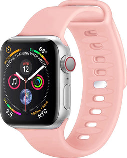 iMoshion Bandje Geschikt voor Apple Watch Bandje Series 1 / 2 / 3 / 4 / 5 / 6 / 7 / 8 / 9 / SE - 38 / 40 / 41 mm - iMoshion Siliconen band - Roze