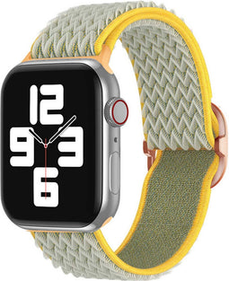 imoshion Bandje Geschikt voor Apple Watch Bandje Series 1 / 2 / 3 / 4 / 5 / 6 / 7 / 8 / 9 / SE - 38 / 40 / 41 mm / Series 10 - 42 mm - imoshion Elastisch nylon band - Groen