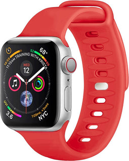 iMoshion Bandje Geschikt voor Apple Watch Bandje Series 1 / 2 / 3 / 4 / 5 / 6 / 7 / 8 / 9 / SE - 38 / 40 / 41 mm - iMoshion Siliconen band - Rood