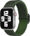 imoshion Bandje Geschikt voor Apple Watch Bandje Series 1 / 2 / 3 / 4 / 5 / 6 / 7 / 8 / 9 / SE - 38 / 40 / 41 mm / Series 10 - 42 mm - imoshion Elastisch nylon band - Donkergroen