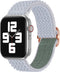imoshion Bandje Geschikt voor Apple Watch Bandje Series 1 / 2 / 3 / 4 / 5 / 6 / 7 / 8 / 9 / SE - 38 / 40 / 41 mm / Series 10 - 42 mm - imoshion Elastisch nylon band - Lichtgrijs