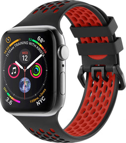 iMoshion Bandje Geschikt voor Apple Watch Bandje Series 1 / 2 / 3 / 4 / 5 / 6 / 7 / 8 / 9 / SE - 38 / 40 / 41 mm - iMoshion Sport band buckle - Donkergrijs