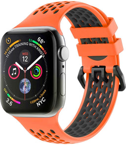 iMoshion Bandje Geschikt voor Apple Watch Bandje Series 1 / 2 / 3 / 4 / 5 / 6 / 7 / 8 / 9 / SE - 38 / 40 / 41 mm - iMoshion Sport band buckle - Oranje