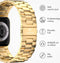 iMoshion Bandje Geschikt voor Apple Watch Bandje Series 1 / 2 / 3 / 4 / 5 / 6 / 7 / 8 / 9 / SE - 38 / 40 / 41 mm - iMoshion Stalen band - goud