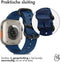 iMoshion Bandje Geschikt voor Apple Watch Bandje Series 1 / 2 / 3 / 4 / 5 / 6 / 7 / 8 / 9 / SE / Ultra (2) - 42 / 44 / 45 / 49 mm - iMoshion Nylon band - Donkerblauw