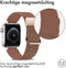 iMoshion Bandje Geschikt voor Apple Watch Bandje Series 1 / 2 / 3 / 4 / 5 / 6 / 7 / 8 / 9 / SE - 38 / 40 / 41 mm - iMoshion Magnetisch lederen band - Bruin