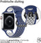 iMoshion Bandje Geschikt voor Apple Watch Bandje Series 1 / 2 / 3 / 4 / 5 / 6 / 7 / 8 / 9 / SE - 38 / 40 / 41 mm - iMoshion Sport band buckle - Donkerblauw