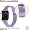 imoshion Bandje Geschikt voor Apple Watch Bandje Series 1 / 2 / 3 / 4 / 5 / 6 / 7 / 8 / 9 / SE - 38 / 40 / 41 mm / Series 10 - 42 mm - imoshion Milanees vouwband - Paars
