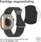 iMoshion Bandje Geschikt voor Apple Watch Bandje Series 1 / 2 / 3 / 4 / 5 / 6 / 7 / 8 / 9 / SE / Ultra (2) - 42 / 44 / 45 / 49 mm - iMoshion Magnetisch lederen band - Zwart