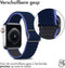 imoshion Bandje Geschikt voor Apple Watch Bandje Series 1 / 2 / 3 / 4 / 5 / 6 / 7 / 8 / 9 / SE - 38 / 40 / 41 mm / Series 10 - 42 mm - imoshion Elastisch nylon band - Donkerblauw