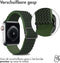 imoshion Bandje Geschikt voor Apple Watch Bandje Series 1 / 2 / 3 / 4 / 5 / 6 / 7 / 8 / 9 / SE - 38 / 40 / 41 mm / Series 10 - 42 mm - imoshion Elastisch nylon band - Donkergroen