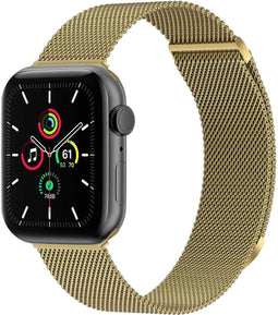 imoshion Bandje Geschikt voor Apple Watch Bandje Series 1 t/m 9 / SE (38 / 40 / 41 mm) | Series 10 (42 mm) Maat S - imoshion Milanees magnetische band - goud