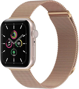 imoshion Bandje Geschikt voor Apple Watch Bandje Series 1 t/m 9 / SE (38 / 40 / 41 mm) | Series 10 (42 mm) Maat M - imoshion Milanees magnetische band - Rosé Goud