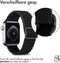 imoshion Bandje Geschikt voor Apple Watch Bandje Series 1 t/m 9 / SE (38 / 40 / 41 mm) | Series 10 (42 mm) - imoshion Elastisch nylon band - Zwart
