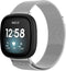 iMoshion Bandje Geschikt voor Fitbit Versa 3 Maat M - iMoshion Milanees magnetische band - Zilver