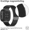 iMoshion Bandje Geschikt voor Fitbit Versa 3 Maat M - iMoshion Milanees magnetische band - Zwart