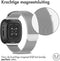 iMoshion Bandje Geschikt voor Fitbit Versa 3 Maat M - iMoshion Milanees magnetische band - Zilver