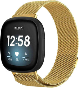 iMoshion Bandje Geschikt voor Fitbit Versa 3 Maat S - iMoshion Milanees magnetische band - goud