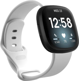 iMoshion Bandje Geschikt voor Fitbit Versa 4 / Versa 3 / Sense 2 / Sense - iMoshion Siliconen bandje - Wit
