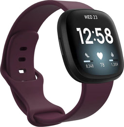 iMoshion Bandje Geschikt voor Fitbit Versa 4 / Versa 3 / Sense 2 / Sense - iMoshion Siliconen bandje - Donkerrood