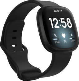 iMoshion Bandje Geschikt voor Fitbit Versa 4 / Versa 3 / Sense 2 / Sense - iMoshion Siliconen bandje - Zwart
