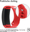 iMoshion Bandje Geschikt voor Samsung Gear Fit 2 / 2 Pro - iMoshion Siliconen band zilver knoopje met design - Rood