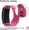 iMoshion Bandje Geschikt voor Samsung Gear Fit 2 / 2 Pro - iMoshion Siliconen band zilver knoopje met design - Fuchsia
