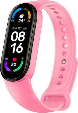 iMoshion Bandje Geschikt voor Xiaomi Mi Band 5 / 6 - iMoshion Siliconen band inkliksysteem ronde sluiting - Roze